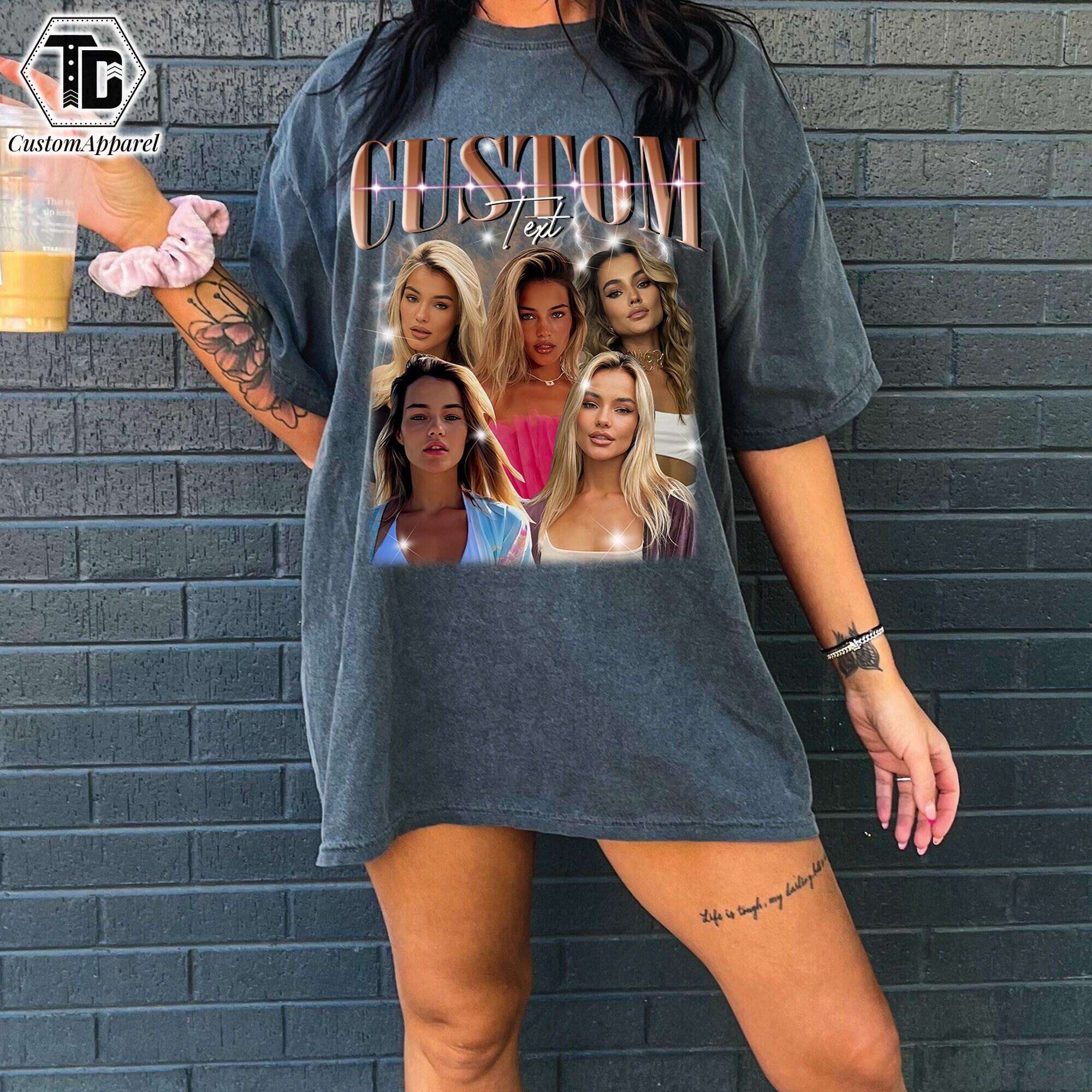 Comfort Color T-Shirt, Custom Photo Rap, Graphic Girlfriend Tee, Custom Photo Vintage Shirt, Custom Your Own Images Idea, Insert Your Design