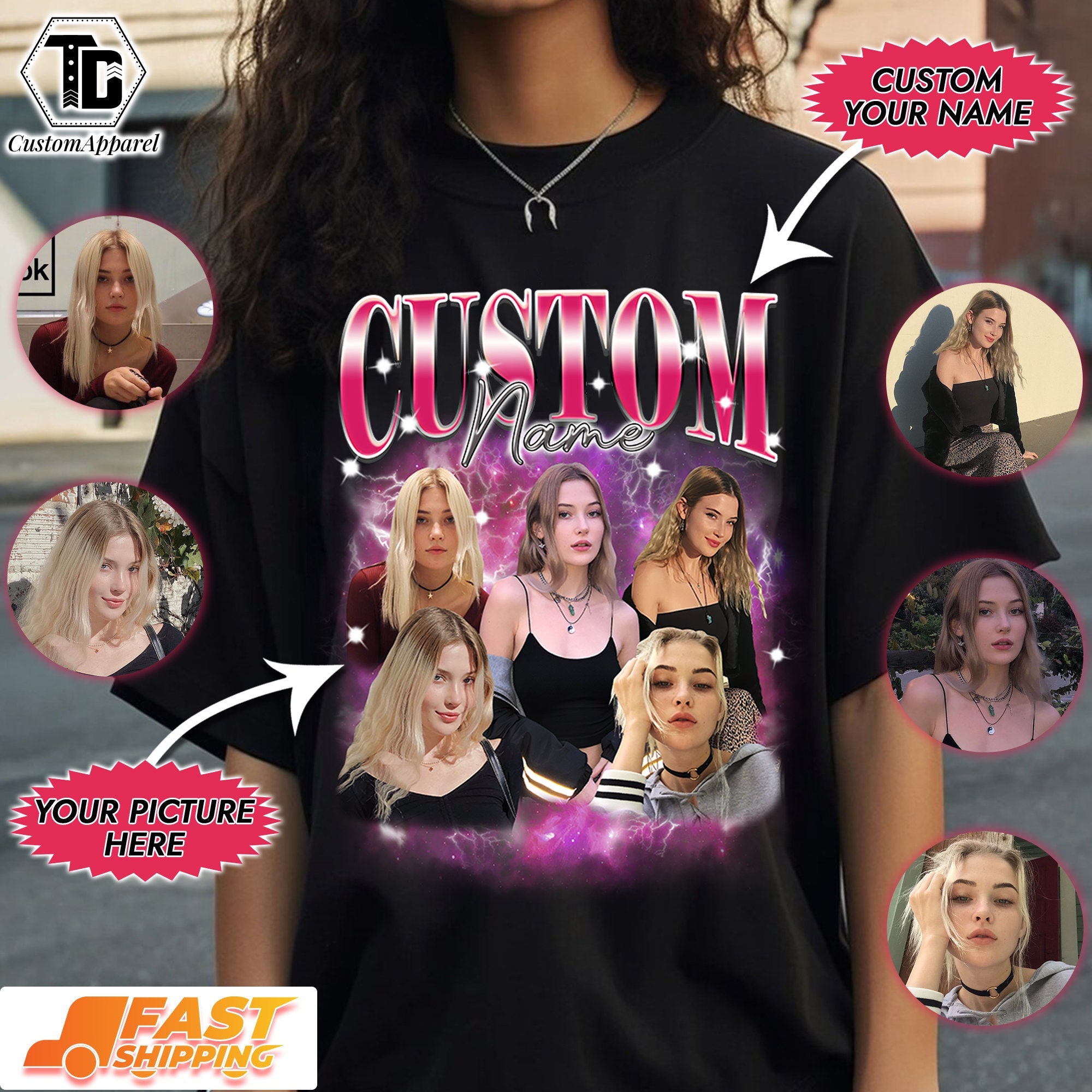 Comfort Colors T-Shirts, Shirt With Girlfriend Face, Custom Photo Vintage T Shirts, Personalized Your Own Picture Idea, Insert Your Design