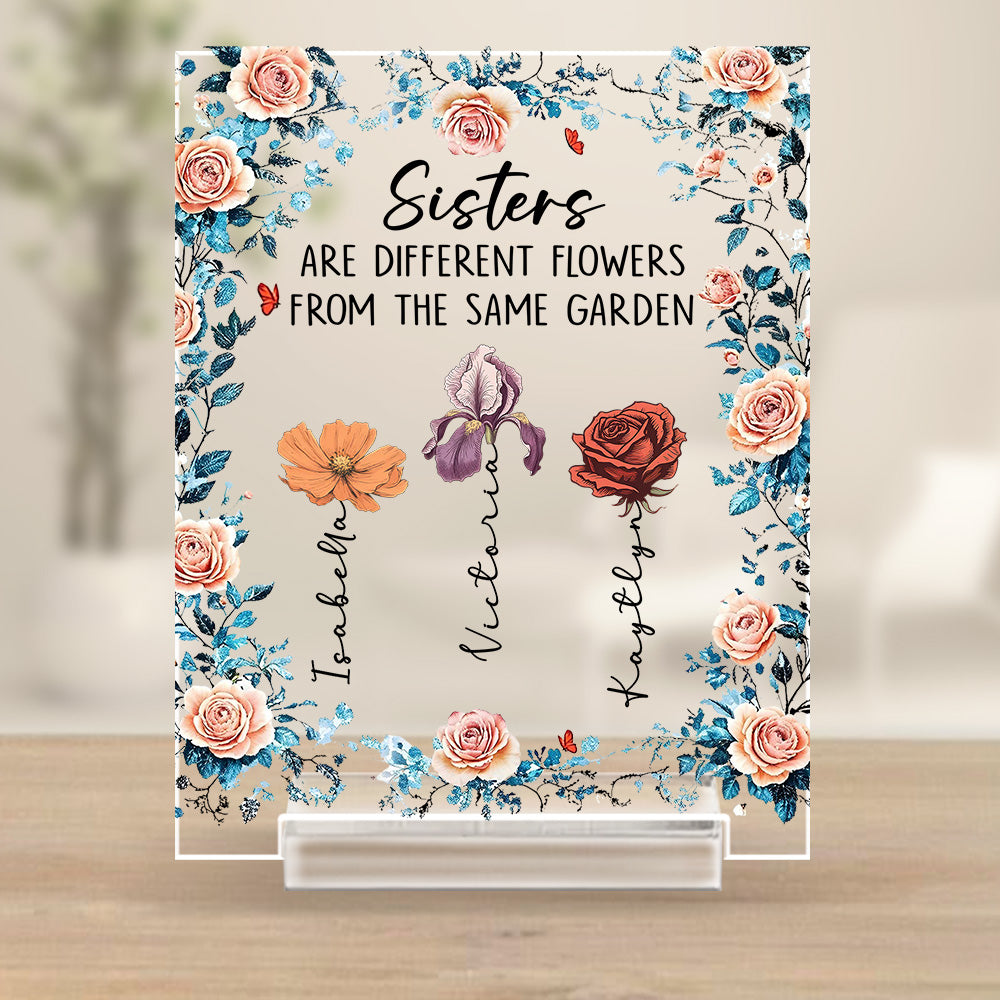 Sisters Fill The World With Beauty – Personalized Custom Acrylic Plaque With Base