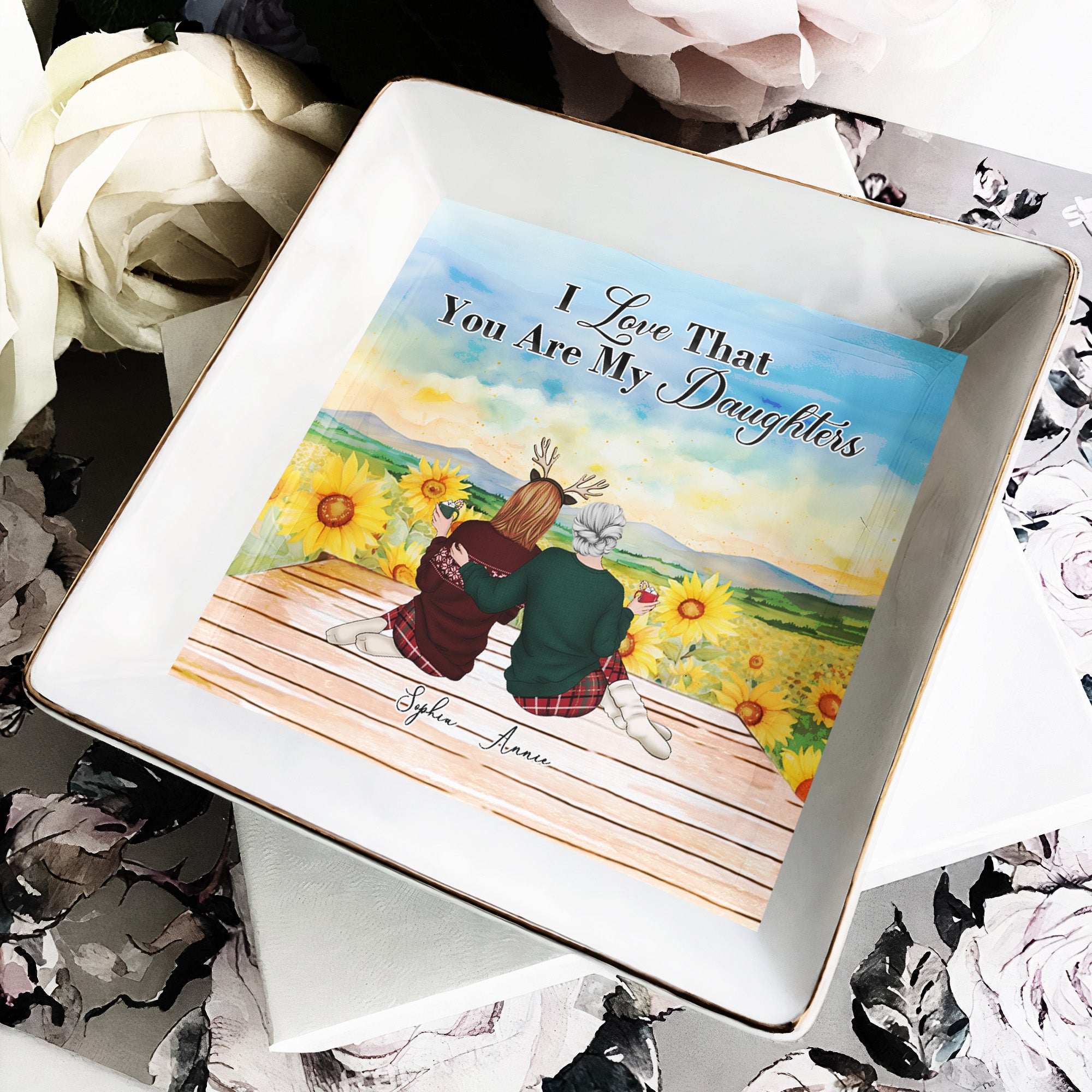 To Daughter Never Forget That I Love You Forever – Personalized Jewelry Dish