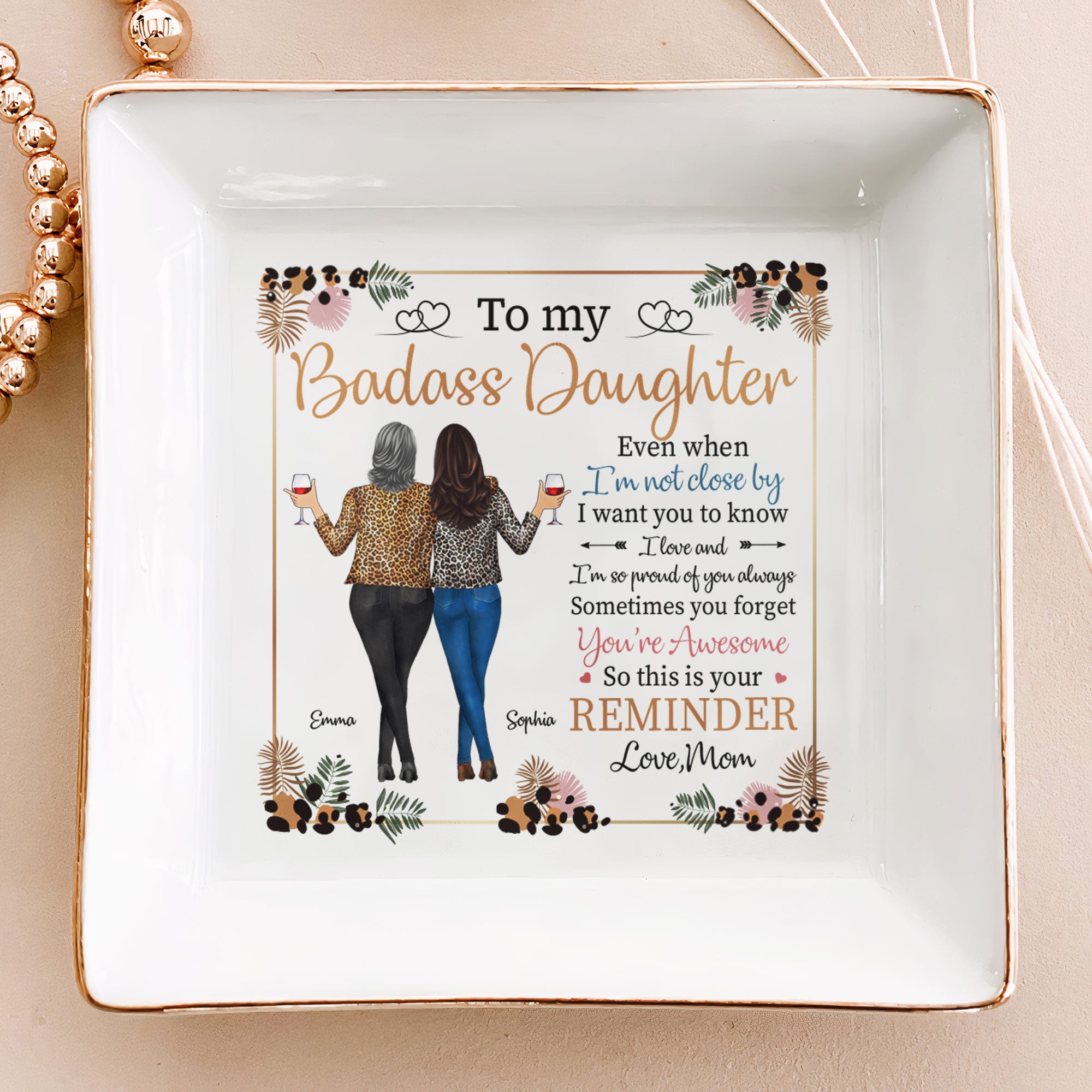 To My Daughter Gift From Mom – Personalized Jewelry Dish