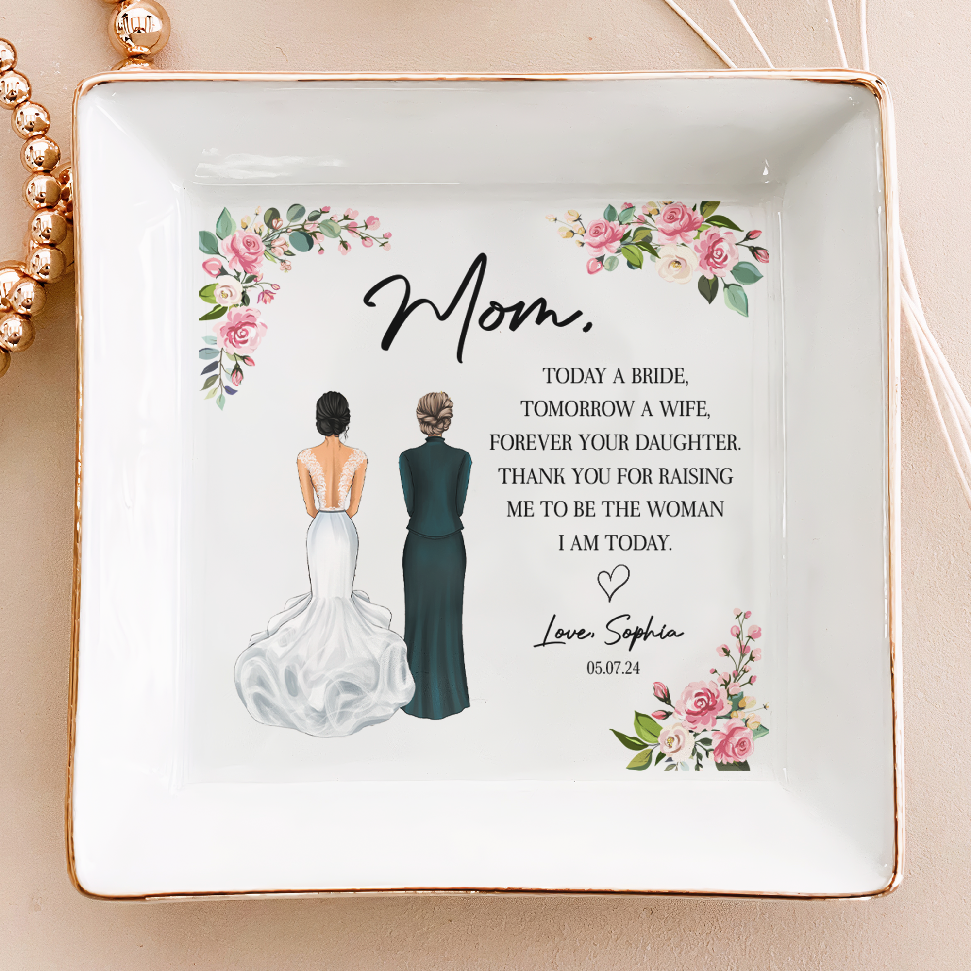 Today A Bride Forever Your Daughter Mother Of The Bride – Personalized Jewelry Dish